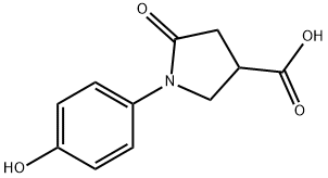 1-(4-ヒドロキシフェニル)-5-オキソピロリジン-3-カルボン酸 化学構造式