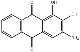 3-アミノ-1,2-ジヒドロキシ-9,10-アントラセンジオン 化学構造式