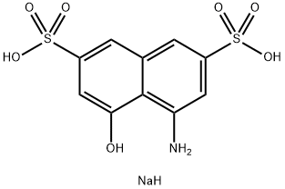4-アミノ-5-ヒドロキシ-2,7-ナフタレンジスルホン酸ジナトリウム 化学構造式
