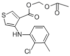 4-(2-クロロ-3-メチルフェニルアミノ)チオフェン-3-カルボン酸アセトキシメチル 化学構造式