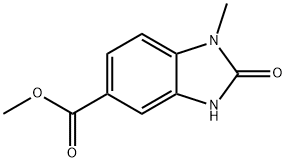 1-メチル-2-オキソ-2,3-ジヒドロ-1H-1,3-ベンズイミダゾール-5-カルボン酸メチル 化学構造式