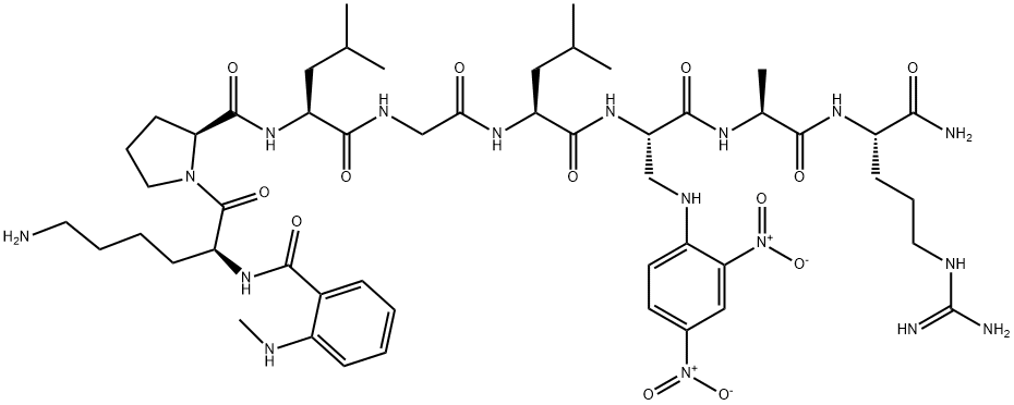 N-ME-ABZ-LYS-PRO-LEU-GLY-LEU-DAP(DNP)-ALA-ARG-NH2 Structure