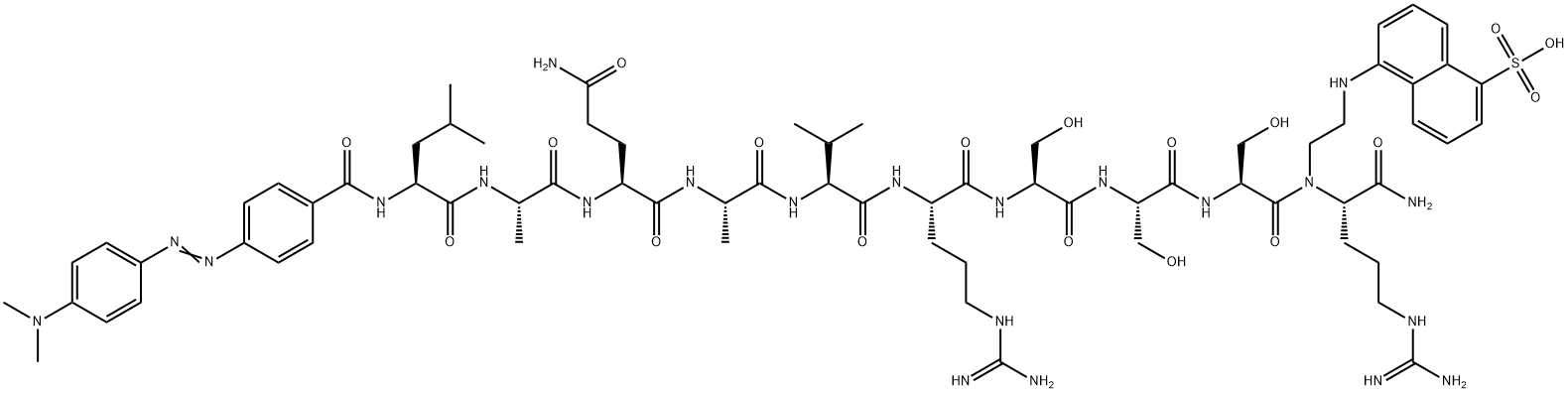 DABCYL-LEU-ALA-GLN-ALA-VAL-ARG-SER-SER-SER-ARG-EDANS, 396716-14-6, 结构式