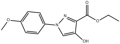 4-羟基-1-(4-甲氧基苯基)吡唑-3-羧酸乙酯, 39683-26-6, 结构式