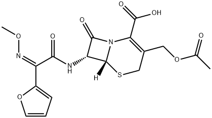 (7R)-7-[2-(2-フリル)-2-[(Z)-メトキシイミノ]アセチルアミノ]セファム-3-エン-4-カルボン酸 化学構造式