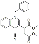(Z)-2-[4-シアノ-1,4-ジヒドロ-1-(フェニルメチル)キノリン-3-イル]-2-ブテン二酸ジメチル 化学構造式