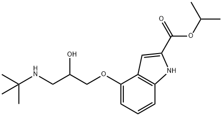 4-[3-(tert-ブチルアミノ)-2-ヒドロキシプロポキシ]-1H-インドール-2-カルボン酸イソプロピル 化学構造式