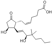 (5Z,13E,15R)-11α,15-ジヒドロキシ-16,16-ジメチル-9-オキソ-5,13-プロスタジエン-1-酸 化学構造式