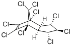 (1S,7R)-1α,2β,3β,4,5,6,7,8,8-ノナクロロ-2,3,3aα,4,7,7aα-ヘキサヒドロ-4,7-メタノ-1H-インデン 化学構造式
