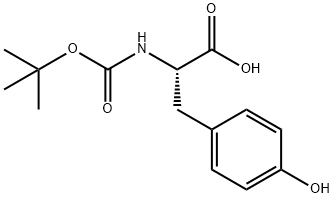 N-(tert-ブトキシカルボニル)-L-チロシン 化学構造式