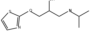 rac-(R*)-1-(イソプロピルアミノ)-3-(2-チアゾリルオキシ)-2-プロパノール 化学構造式