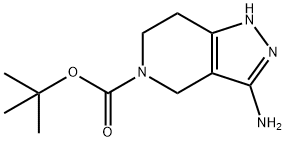3-アミノ-6,7-ジヒドロ-1H-ピラゾロ[4,3-C]ピリジン-5(4H)-カルボン酸TERT-ブチル 化学構造式