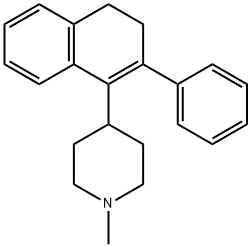 1-(1-メチル-4-ピペリジル)-2-フェニル-3,4-ジヒドロナフタレン 化学構造式