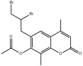 7-乙酰氧基-6-(2,3-二溴丙基)-4,8-二甲基香豆素 结构式