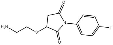 3-((2-氨基乙基)硫代)-1-(4-氟苯基)吡咯烷-2,5-二酮,400063-27-6,结构式