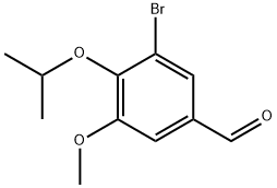 3-ブロモ-4-イソプロポキシ-5-メトキシベンズアルデヒド 化学構造式
