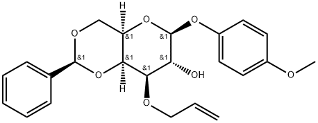 4-甲氧苯基-3-O-烯丙基-4,6-O-苯亚甲基-Β-D-吡喃半乳糖苷, 400091-05-6, 结构式