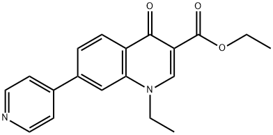 1-エチル-1,4-ジヒドロ-4-オキソ-7-(4-ピリジニル)-3-キノリンカルボン酸エチル 化学構造式