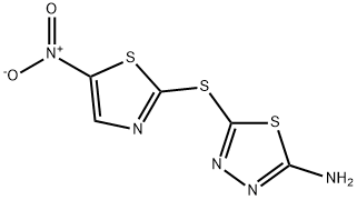 2-アミノ-5-[(5-ニトロ-2-チアゾリル)チオ]-1,3,4-チアジアゾール 化学構造式