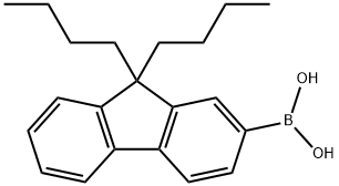 (9,9-ジブチル-9H-フルオレン-2-イル)ボラン酸 化学構造式