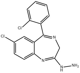 7-Chloro-5-(2-chlorophenyl)-2-hydrazinyl-3H-1,4-benzodiazepine Struktur