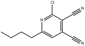 3,4-Pyridinedicarbonitrile,  6-butyl-2-chloro- 结构式