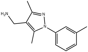 [3,5-二甲基-1-(3-甲基苯基)吡唑-4-基]甲胺 结构式