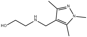 2-{[(1,3,5-トリメチル-1H-ピラゾール-4-イル)メチル]アミノ}エタノール 化学構造式