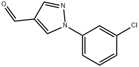 1-(3-クロロフェニル)-1H-ピラゾール-4-カルブアルデヒド 化学構造式