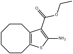 2-アミノ-4,5,6,7,8,9-ヘキサヒドロシクロオクタ[B]チオフェン-3-カルボン酸エチル 化学構造式