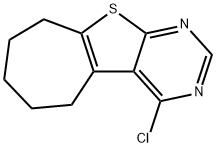 4-クロロ-6,7,8,9-テトラヒドロ-5H-シクロヘプタ[4,5]チエノ[2,3-D]ピリミジン 化学構造式