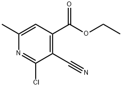 2-クロロ-3-シアノ-6-メチルイソニコチン酸エチル 化学構造式