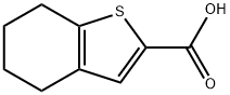 4,5,6,7-テトラヒドロ-1-ベンゾチオフェン-2-カルボン酸 化学構造式