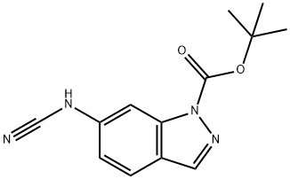6-CYANOAMINO-INDAZOLE-1-CARBOXYLIC ACID TERT-BUTYL ESTER Structure
