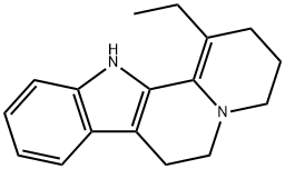 吲哚并[2,3-A]喹嗪,1-乙基-2,3,4,6,7,12-六氢-, 40163-47-1, 结构式