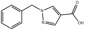 1-ベンジル-1H-ピラゾール-4-カルボン酸 化学構造式