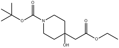 tert-Butyl 4-[(ethoxycarbonyl)methyl]-4-hydroxypiperidine-1-carboxylate Structure