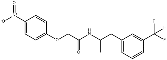 N-[1-methyl-2-[3-(trifluoromethyl)phenyl]ethyl]-2-(4-nitrophenoxy)acetamide Struktur