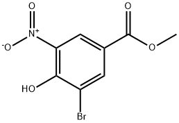 3-溴-4-羟基-5-硝基苯甲酸甲酯,40258-72-8,结构式