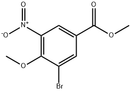 3-溴-4-甲氧基-5-硝基苯甲酸甲酯 结构式