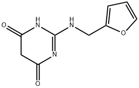 2-(フルフリルアミノ)ピリミジン-4,6(1H,5H)-ジオン 化学構造式