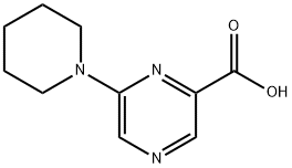 6-(1-ピペリジニル)-2-ピラジンカルボン酸 化学構造式