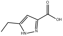 3-エチル-1H-ピラゾール-5-カルボン酸 化学構造式