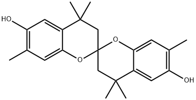 6,6'-ジヒドロキシ-4,4,4',4',7,7'-ヘキサメチル-2,2'-スピロビクロマン 化学構造式