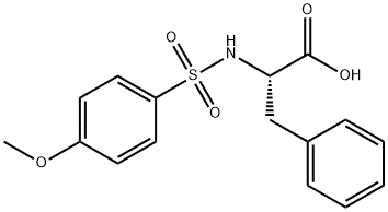 2-{[(4-メトキシフェニル)スルホニル]アミノ}-3-フェニルプロパン酸 化学構造式