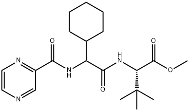(2S)-2-环己基-N-(2-吡嗪基羰基)甘氨酰-3-甲基-L-缬氨酸甲酯, 402958-95-6, 结构式