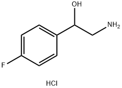 2-アミノ-1-(4-フルオロフェニル)エタノール塩酸塩 化学構造式