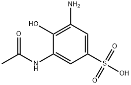 3-アセチルアミノ-5-アミノ-4-ヒドロキシベンゼンスルホン酸 化学構造式