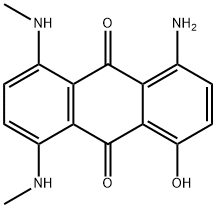 1-アミノ-4-ヒドロキシ-5,8-ビス(メチルアミノ)-9,10-アントラセンジオン 化学構造式