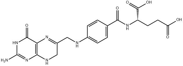 N-[4-[[[(2-アミノ-1,4,5,6-テトラヒドロ-4-オキソプテリジン)-6-イル]メチル]アミノ]ベンゾイル]-L-グルタミン酸 化学構造式